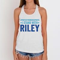 I Stand With Riley Gaines Protect Womens Sports Women's Knotted Racerback Tank