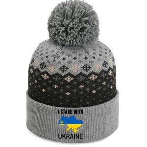 I Stand With Ukraine Map The Baniff Cuffed Pom Beanie