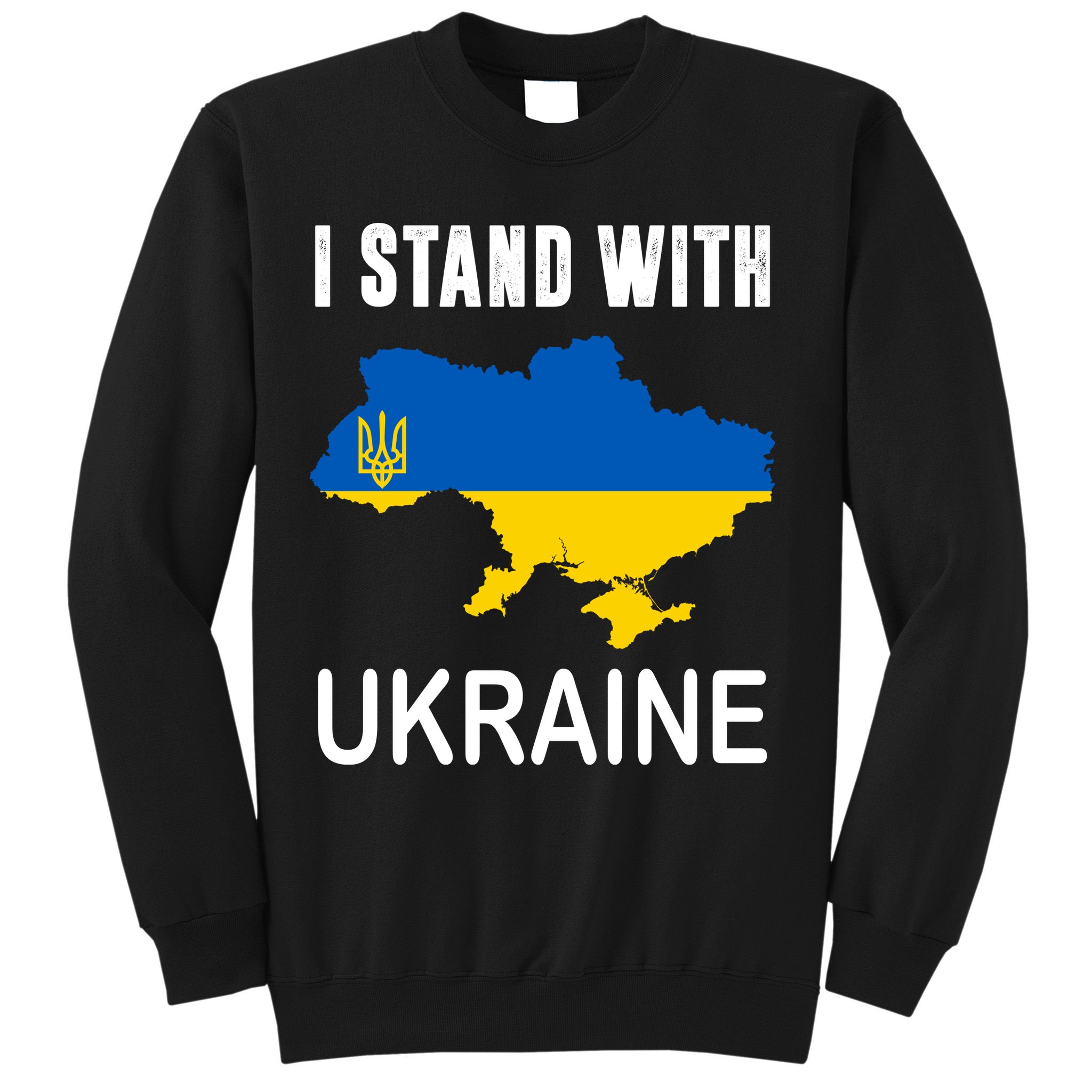I Stand With Ukraine Map Sweatshirt