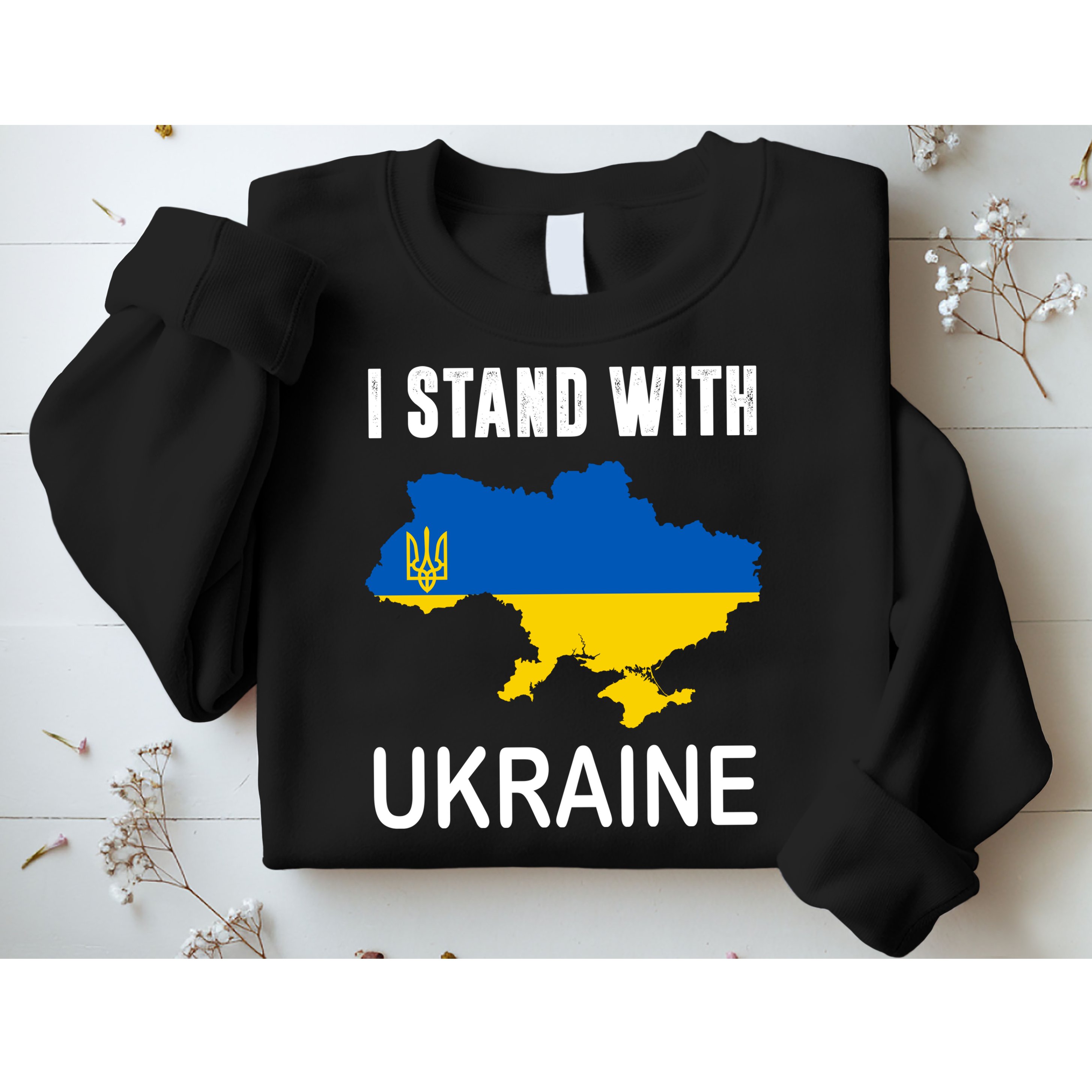 I Stand With Ukraine Map Sweatshirt