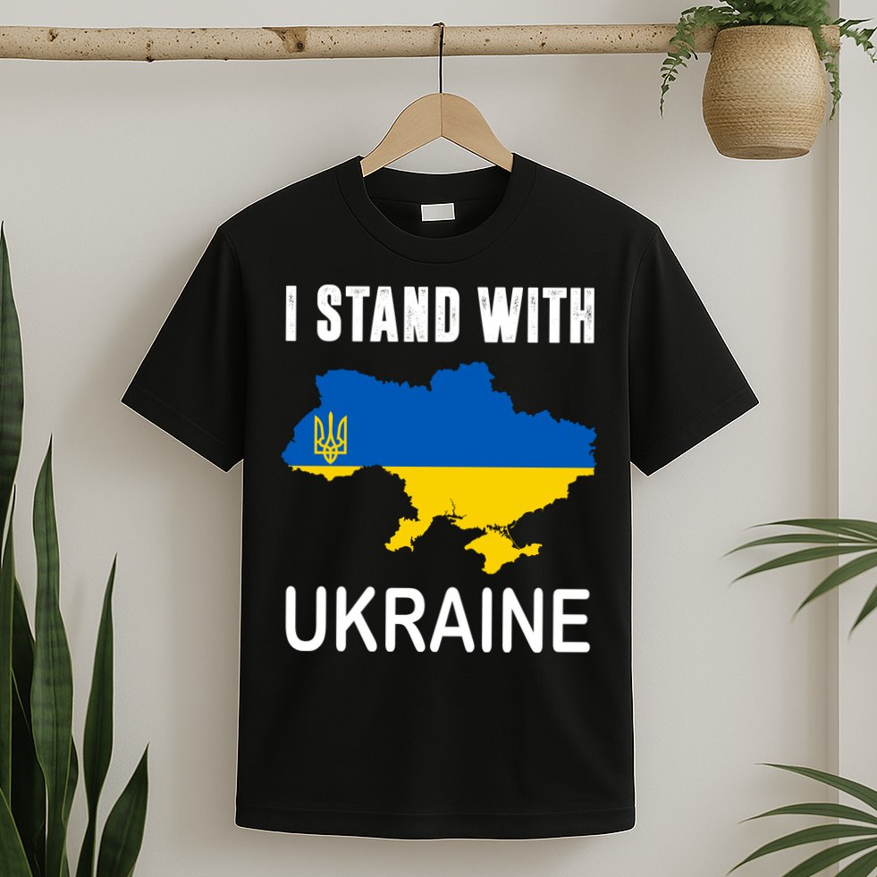 I Stand With Ukraine Map T-Shirt