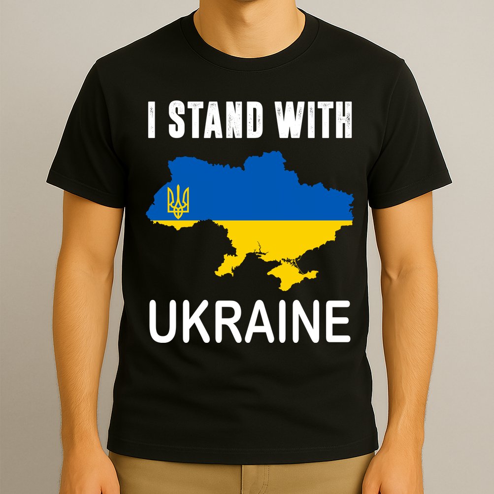 I Stand With Ukraine Map T-Shirt