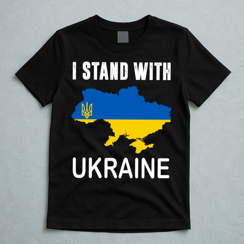 I Stand With Ukraine Map T-Shirt
