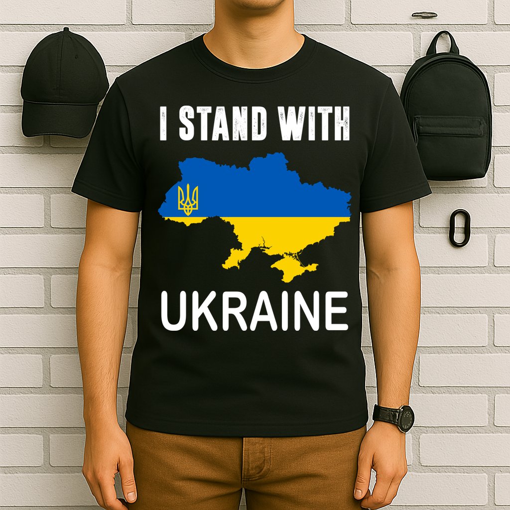I Stand With Ukraine Map T-Shirt