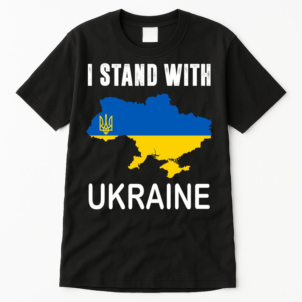 I Stand With Ukraine Map Tall T-Shirt