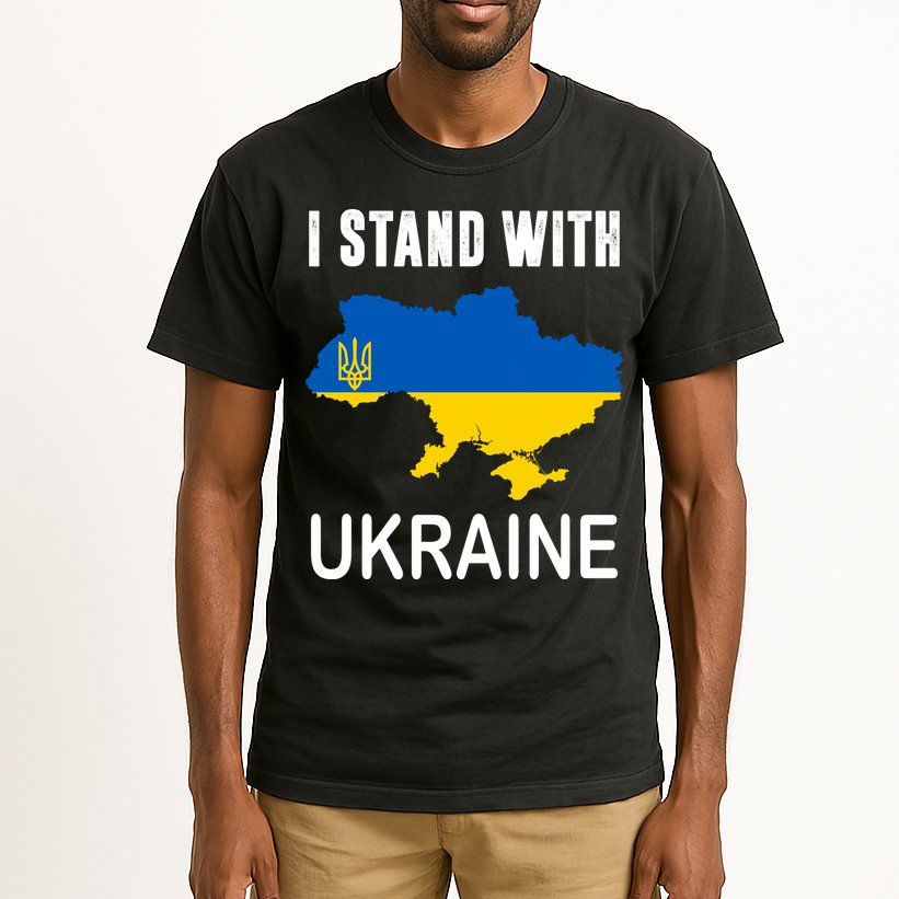 I Stand With Ukraine Map Tall T-Shirt