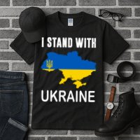 I Stand With Ukraine Map Tall T-Shirt