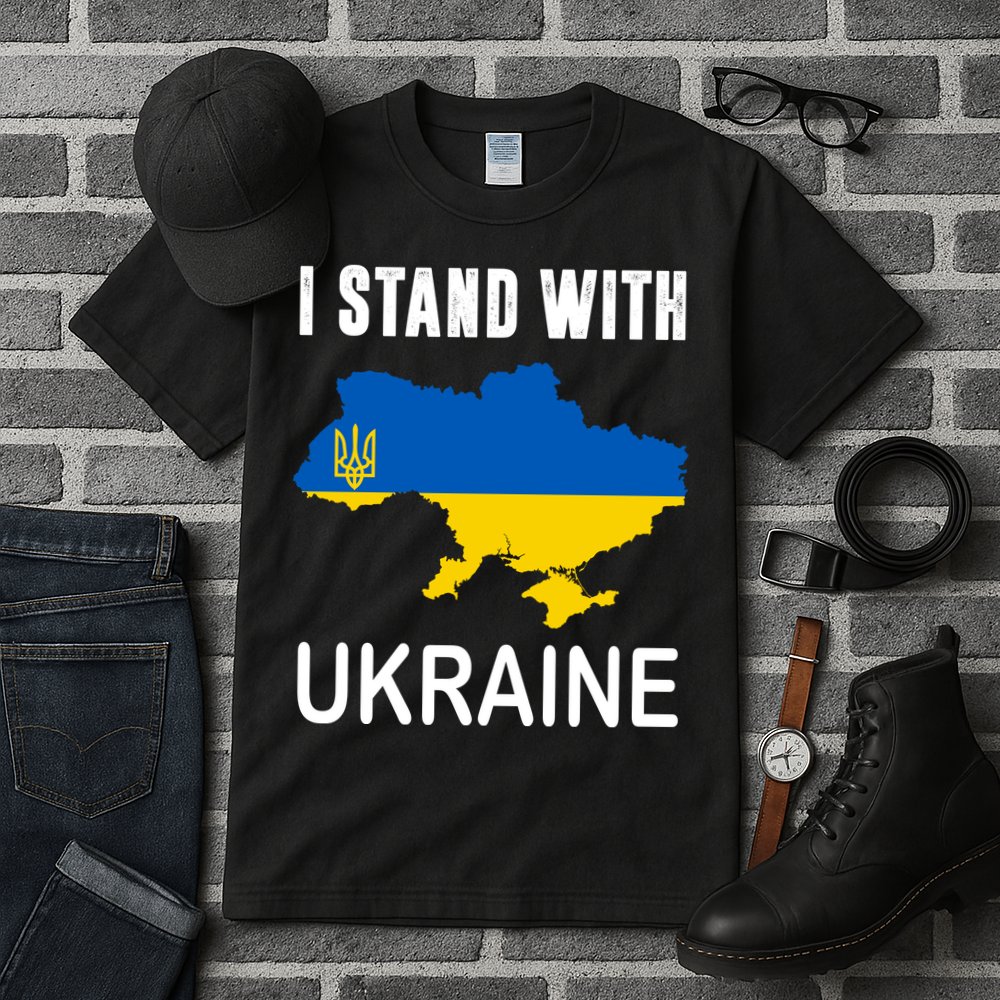 I Stand With Ukraine Map Tall T-Shirt