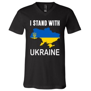 I Stand With Ukraine Map V-Neck T-Shirt