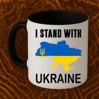 I Stand With Ukraine Map Mug