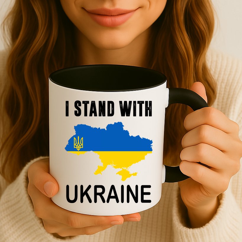 I Stand With Ukraine Map Mug