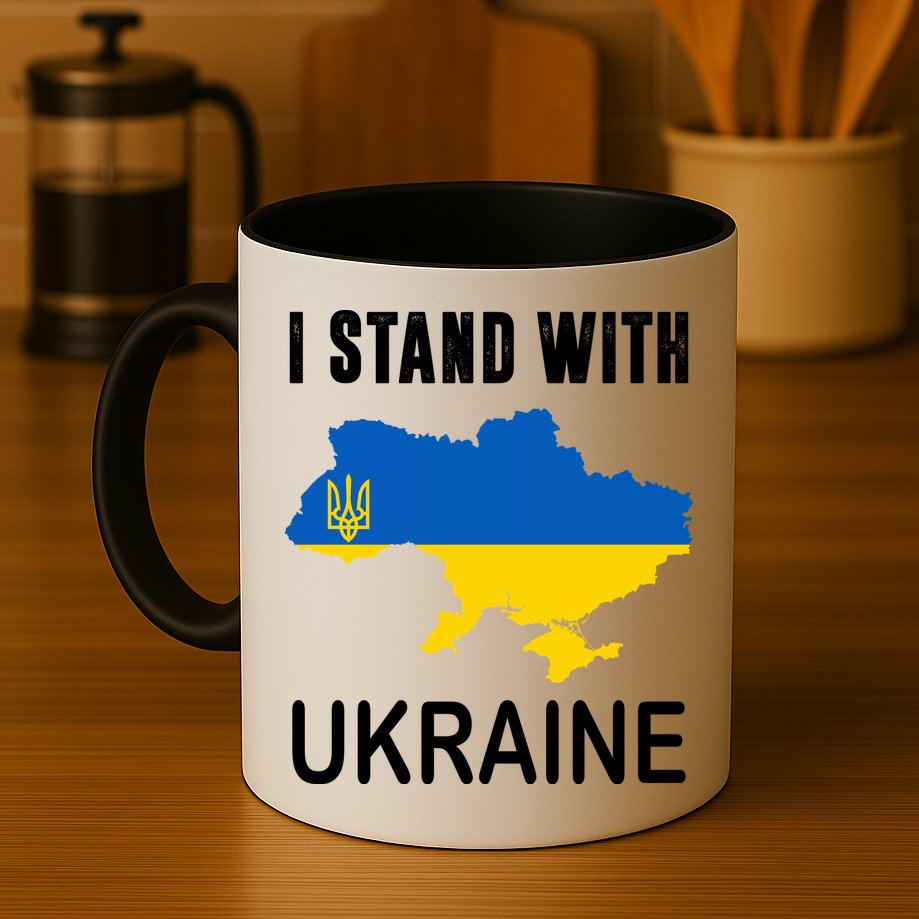 I Stand With Ukraine Map Mug
