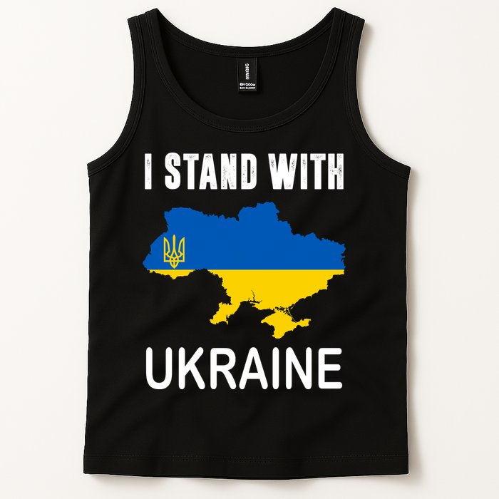 I Stand With Ukraine Map Tank Top