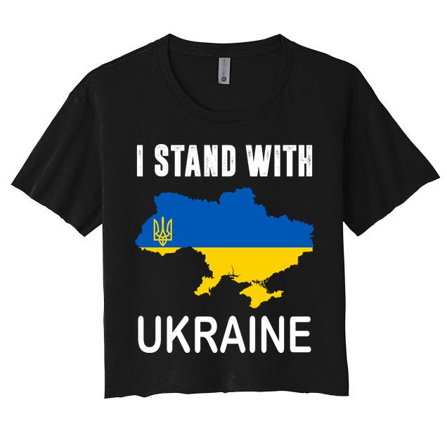 I Stand With Ukraine Map Crop Top