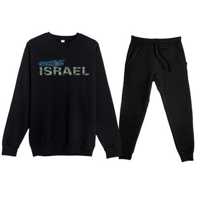 I Stand With Israel Premium Crewneck Sweatsuit Set