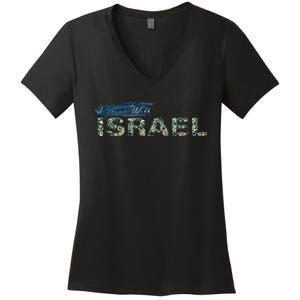 I Stand With Israel Women's V-Neck T-Shirt