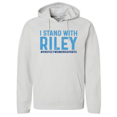 I Stand With Riley Gaines #ProtectWomensSports Performance Fleece Hoodie