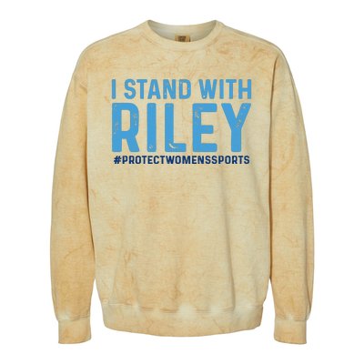 I Stand With Riley Gaines #ProtectWomensSports Colorblast Crewneck Sweatshirt