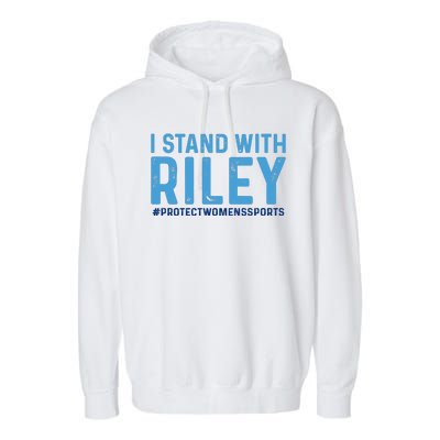 I Stand With Riley Gaines #ProtectWomensSports Garment-Dyed Fleece Hoodie