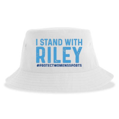 I Stand With Riley Gaines #ProtectWomensSports Sustainable Bucket Hat