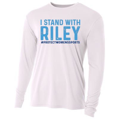 I Stand With Riley Gaines #ProtectWomensSports Cooling Performance Long Sleeve Crew