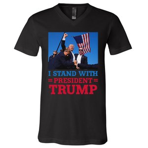 I Stand With Trump Strong Support V-Neck T-Shirt