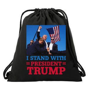 I Stand With Trump Strong Support Drawstring Bag