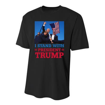 I Stand With Trump Strong Support Youth Performance Sprint T-Shirt