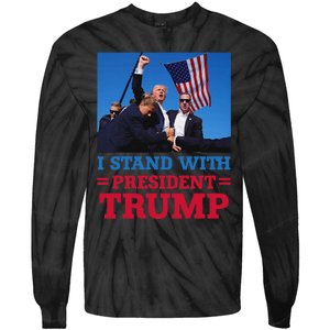 I Stand With Trump Strong Support Tie-Dye Long Sleeve Shirt