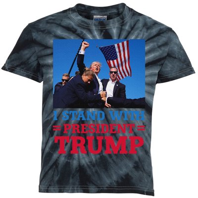 I Stand With Trump Strong Support Kids Tie-Dye T-Shirt