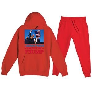 I Stand With Trump Strong Support Premium Hooded Sweatsuit Set