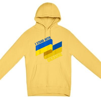 I Stand With Ukraine Support Premium Pullover Hoodie