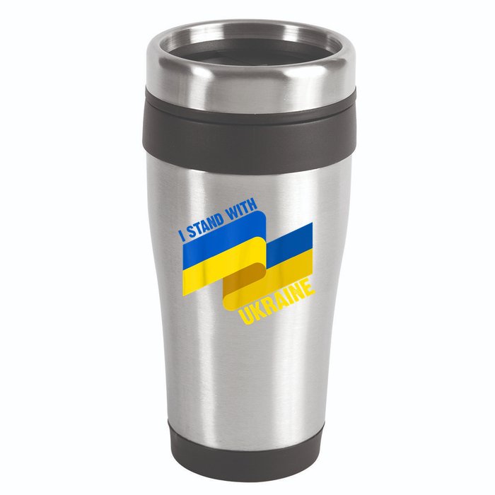 I Stand With Ukraine Support 16oz Travel Tumbler