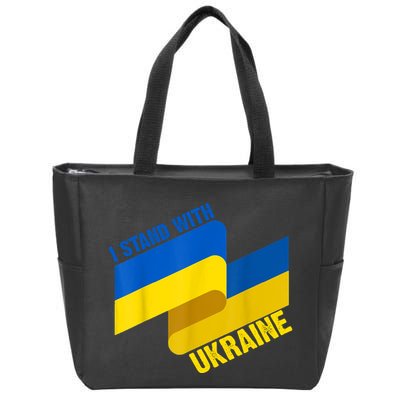 I Stand With Ukraine Support Zip Tote Bag