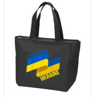 I Stand With Ukraine Support Zip Tote Bag