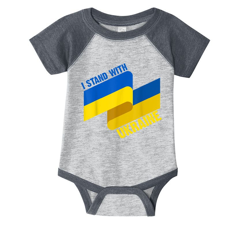 I Stand With Ukraine Support Infant Baby Jersey Bodysuit