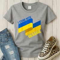 I Stand With Ukraine Support Womens T-Shirt