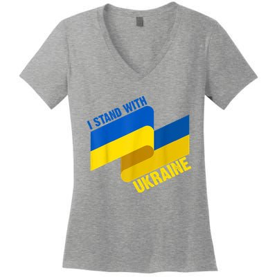 I Stand With Ukraine Support Women's V-Neck T-Shirt