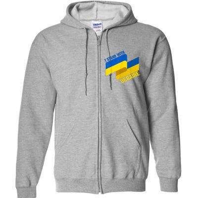 I Stand With Ukraine Support Full Zip Hoodie