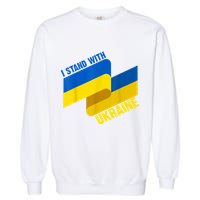 I Stand With Ukraine Support Garment-Dyed Sweatshirt