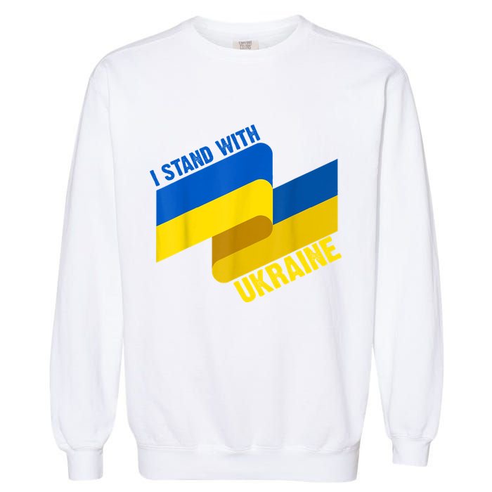 I Stand With Ukraine Support Garment-Dyed Sweatshirt