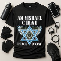 I Stand With Israel Am Yisrael Chai Peace Now  Cooling Performance Crew T-Shirt