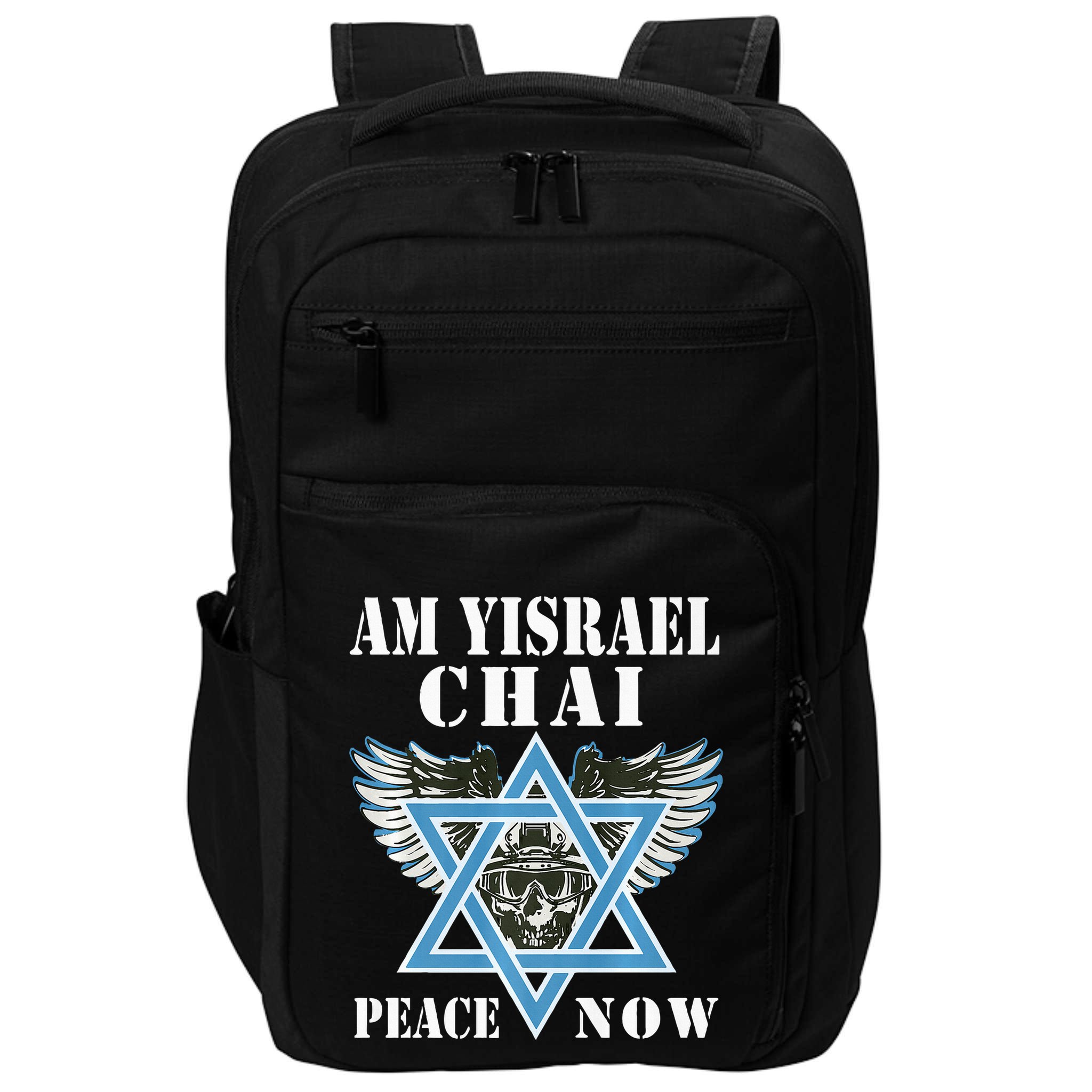 I Stand With Israel Am Yisrael Chai Peace Now  Impact Tech Backpack