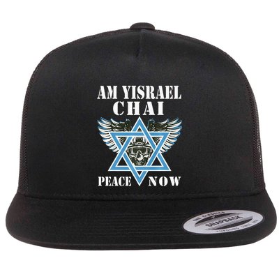 I Stand With Israel Am Yisrael Chai Peace Now  Flatbill Hat