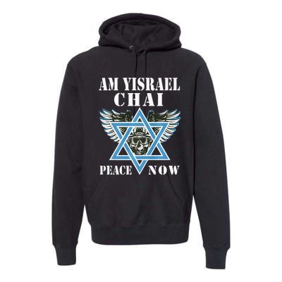 I Stand With Israel Am Yisrael Chai Peace Now  Premium Hoodie