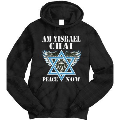 I Stand With Israel Am Yisrael Chai Peace Now  Tie Dye Hoodie