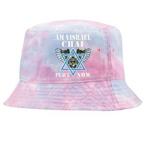 I Stand With Israel Am Yisrael Chai Peace Now  Tie-Dyed Bucket Hat