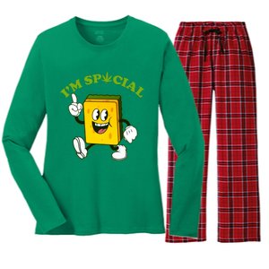 Im Special Weed Sponge Women's Long Sleeve Flannel Pajama Set 