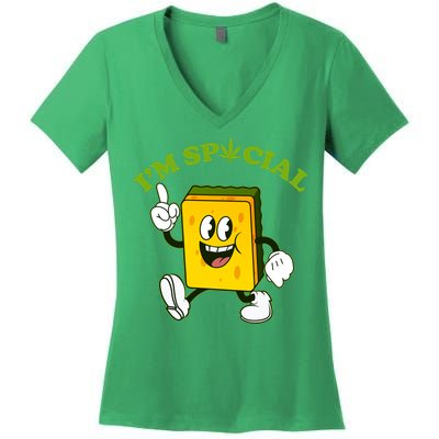 Im Special Weed Sponge Women's V-Neck T-Shirt