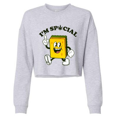 Im Special Weed Sponge Cropped Pullover Crew